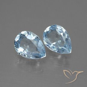 Gemas de Topacio Azul Cielo natural de 1.71 ct, En forma de pera, VVS-VS