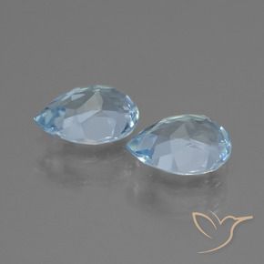 Gemas de Topacio Azul Cielo natural de 1.71 ct, En forma de pera, VVS-VS
