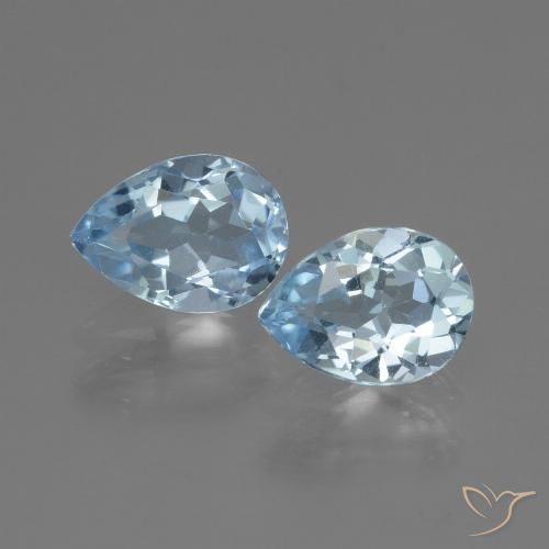 1.67ctw Natural Azul Cielo Topacio, En forma de pera, VVS-VS