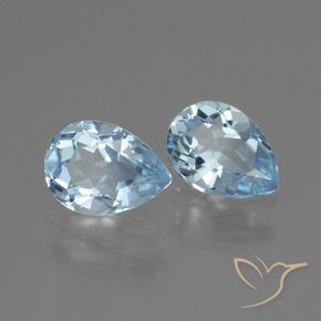 Gemas de Topacio Azul Cielo natural de 1.67 ct, En forma de pera, VVS-VS
