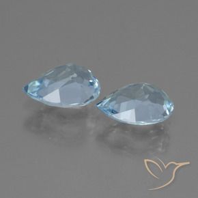 Gemas de Topacio Azul Cielo natural de 1.67 ct, En forma de pera, VVS-VS
