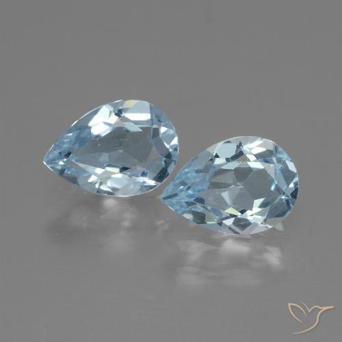 1.67ctw Natural Azul Cielo Topacio, En forma de pera, VVS-VS
