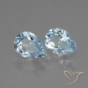 Gemas de Topacio Azul Cielo natural de 1.67 ct, En forma de pera, VVS-VS