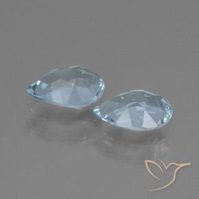 Gemas de Topacio Azul Cielo natural de 1.67 ct, En forma de pera, VVS-VS