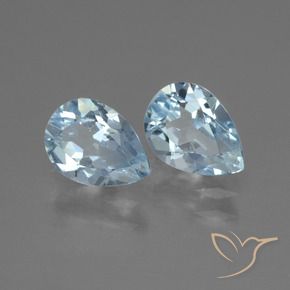 Gemas de Topacio Azul Cielo natural de 1.67 ct, En forma de pera, VVS-VS