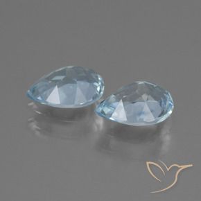 Gemas de Topacio Azul Cielo natural de 1.67 ct, En forma de pera, VVS-VS