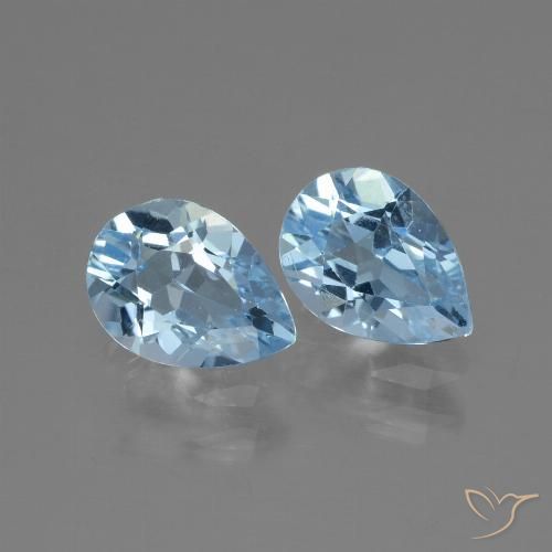 1.80ctw Natural Azul Suizo Topacio, En forma de pera, VVS-VS