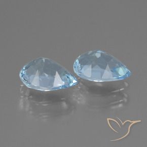 Gemas de Topacio Azul Suizo natural de 1.80 ct, En forma de pera, VVS-VS
