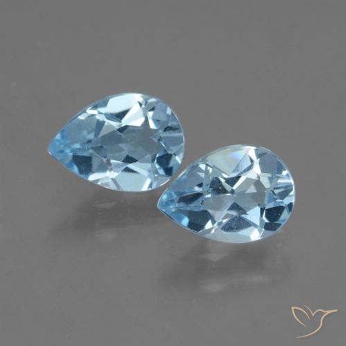 1.60ctw Natural Azul Cielo Topacio, En forma de pera, VVS-VS