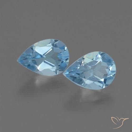1.66ctw Natural Azul Suizo Topacio, En forma de pera, VVS-VS