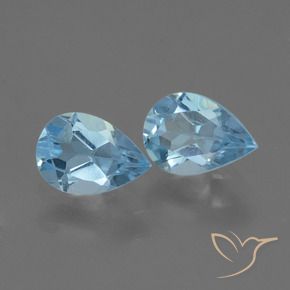 Gemas de Topacio Azul Suizo natural de 1.66 ct, En forma de pera, VVS-VS