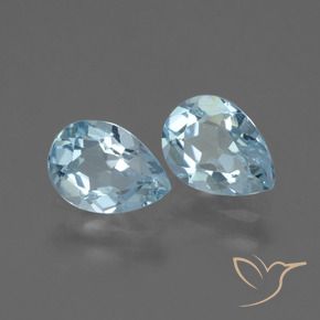 Gemas de Topacio Azul Cielo natural de 1.64 ct, En forma de pera, VVS-VS