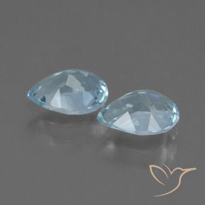 Gemas de Topacio Azul Cielo natural de 1.64 ct, En forma de pera, VVS-VS