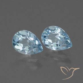Gemas de Topacio Azul Cielo natural de 1.69 ct, En forma de pera, VVS-VS