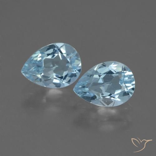 1.70ctw Natural Azul Cielo Topacio, En forma de pera, VVS-VS