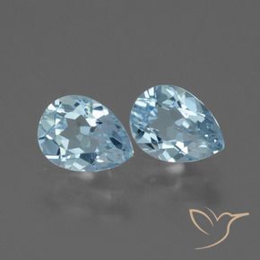 Gemas de Topacio Azul Cielo natural de 1.70 ct, En forma de pera, VVS-VS