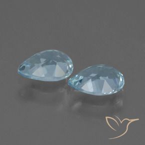 Gemas de Topacio Azul Cielo natural de 1.70 ct, En forma de pera, VVS-VS