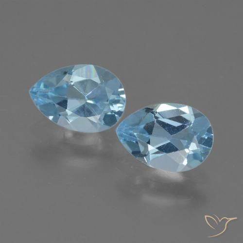 1.58ctw Natural Azul Cielo Topacio, En forma de pera, VVS-VS