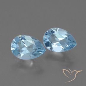 Gemas de Topacio Azul Cielo natural de 1.58 ct, En forma de pera, VVS-VS