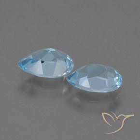 Gemas de Topacio Azul Cielo natural de 1.58 ct, En forma de pera, VVS-VS