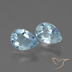 Gemas de Topacio Azul Cielo natural de 1.72 ct, En forma de pera, VVS-VS
