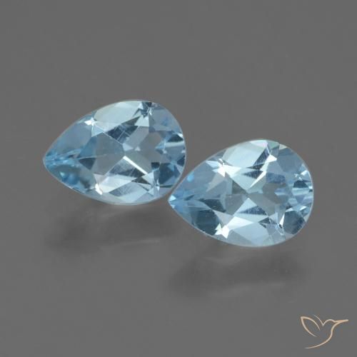 1.64ctw Natural Azul Cielo Topacio, En forma de pera, VVS-VS