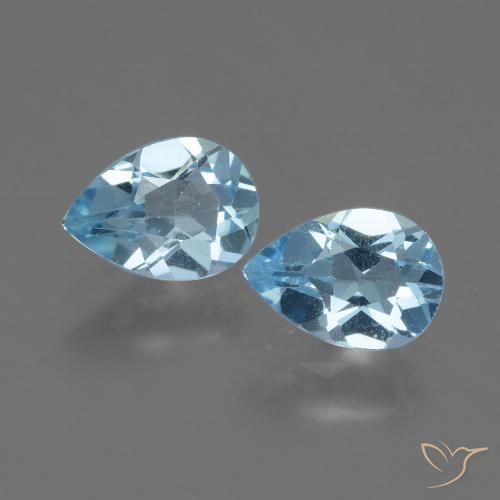 1.65ctw Natural Azul Cielo Topacio, En forma de pera, VVS-VS