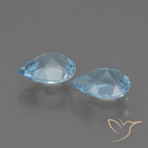 Gemas de Topacio Azul Cielo natural de 1.65 ct, En forma de pera, VVS-VS