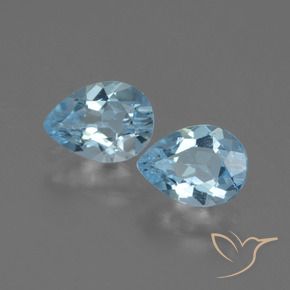 Gemas de Topacio Azul Cielo natural de 1.49 ct, En forma de pera, VVS-VS