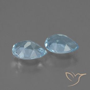Gemas de Topacio Azul Cielo natural de 1.49 ct, En forma de pera, VVS-VS