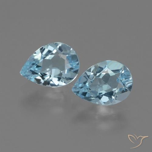 1.75ctw Natural Azul Cielo Topacio, En forma de pera, VVS-VS