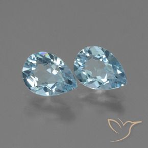 Gemas de Topacio Azul Cielo natural de 1.75 ct, En forma de pera, VVS-VS