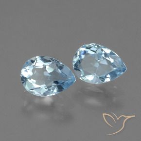 Gemas de Topacio Azul Cielo natural de 1.61 ct, En forma de pera, VVS-VS