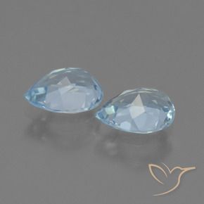 Gemas de Topacio Azul Cielo natural de 1.69 ct, En forma de pera, VVS-VS