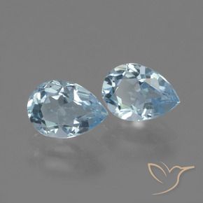 Gemas de Topacio Azul Cielo natural de 1.63 ct, En forma de pera, VVS-VS