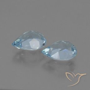 Gemas de Topacio Azul Cielo natural de 1.63 ct, En forma de pera, VVS-VS
