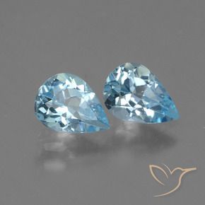 Gemas de Topacio Azul Cielo natural de 1.51 ct, En forma de pera, VVS-VS