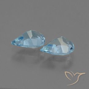 Gemas de Topacio Azul Cielo natural de 1.51 ct, En forma de pera, VVS-VS