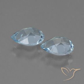 Gemas de Topacio Azul Cielo natural de 1.69 ct, En forma de pera, VVS-VS