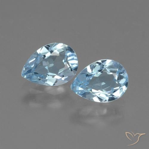 1.65ctw Natural Azul Cielo Topacio, En forma de pera, VVS-VS