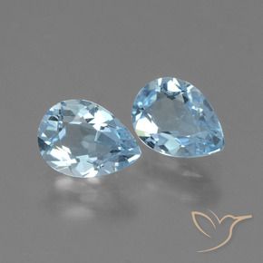 Gemas de Topacio Azul Cielo natural de 1.65 ct, En forma de pera, VVS-VS