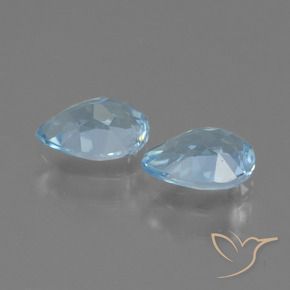 Gemas de Topacio Azul Cielo natural de 1.65 ct, En forma de pera, VVS-VS