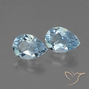 Gemas de Topacio Azul Cielo natural de 1.61 ct, En forma de pera, VVS-VS