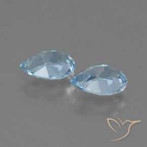 Gemas de Topacio Azul Cielo natural de 1.61 ct, En forma de pera, VVS-VS