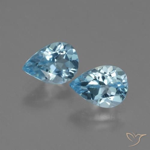 1.55ctw Natural Azul Suizo Topacio, En forma de pera, VVS-VS