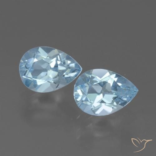 1.70ctw Natural Azul Cielo Topacio, En forma de pera, VVS-VS