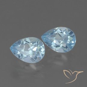 Gemas de Topacio Azul Cielo natural de 1.70 ct, En forma de pera, VVS-VS