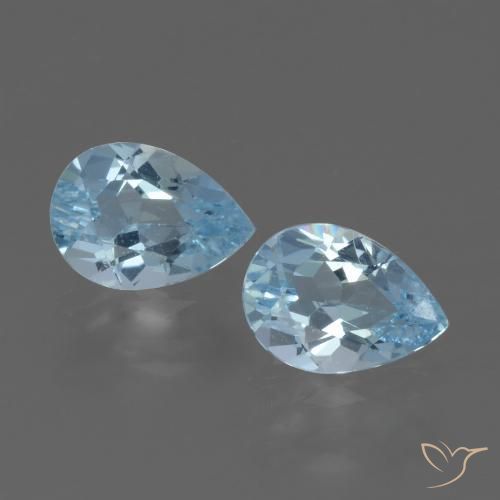 1.66ctw Natural Azul Cielo Topacio, En forma de pera, VVS-VS