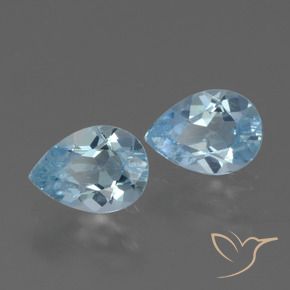 Gemas de Topacio Azul Cielo natural de 1.66 ct, En forma de pera, VVS-VS