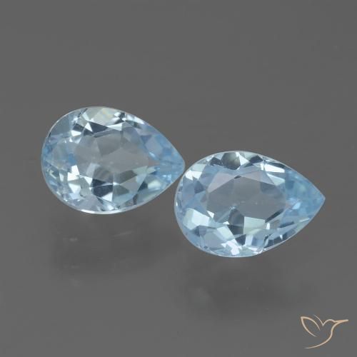 1.58ctw Natural Azul Cielo Topacio, En forma de pera, VVS-VS